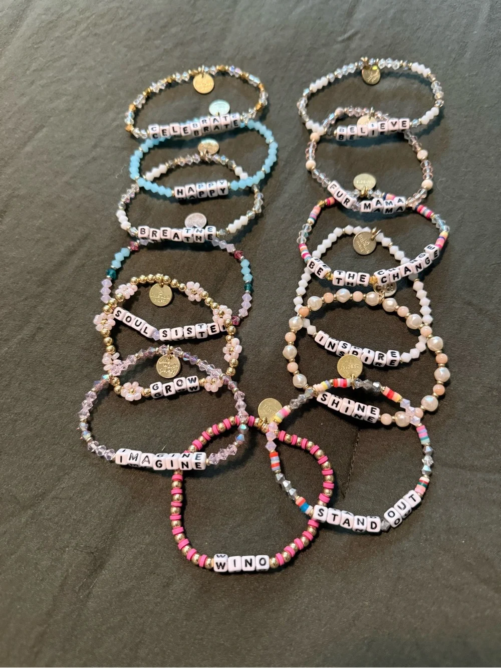 Little words project bracelets Set of 13